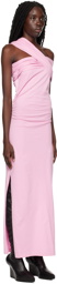 MSGM Pink Twist Midi Dress