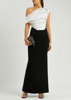 Solace London Kara Satin and Crepe Maxi Dress Cream