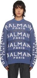 Balmain Blue Crewneck Sweater