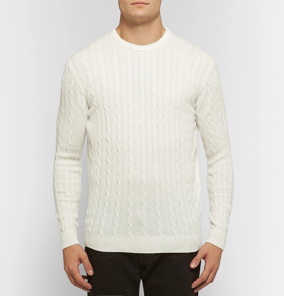 Thom Sweeney - Cable-Knit Cashmere Sweater - Men - Ivory Thom Sweeney