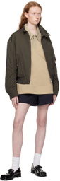 Wooyoungmi Khaki Cropped Harrington Jacket