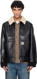 Carhartt Work In Progress Black Shepton Faux-Leather Jacket