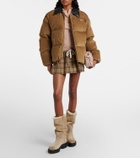 Miu Miu Shearling-lined suede knee-high boots