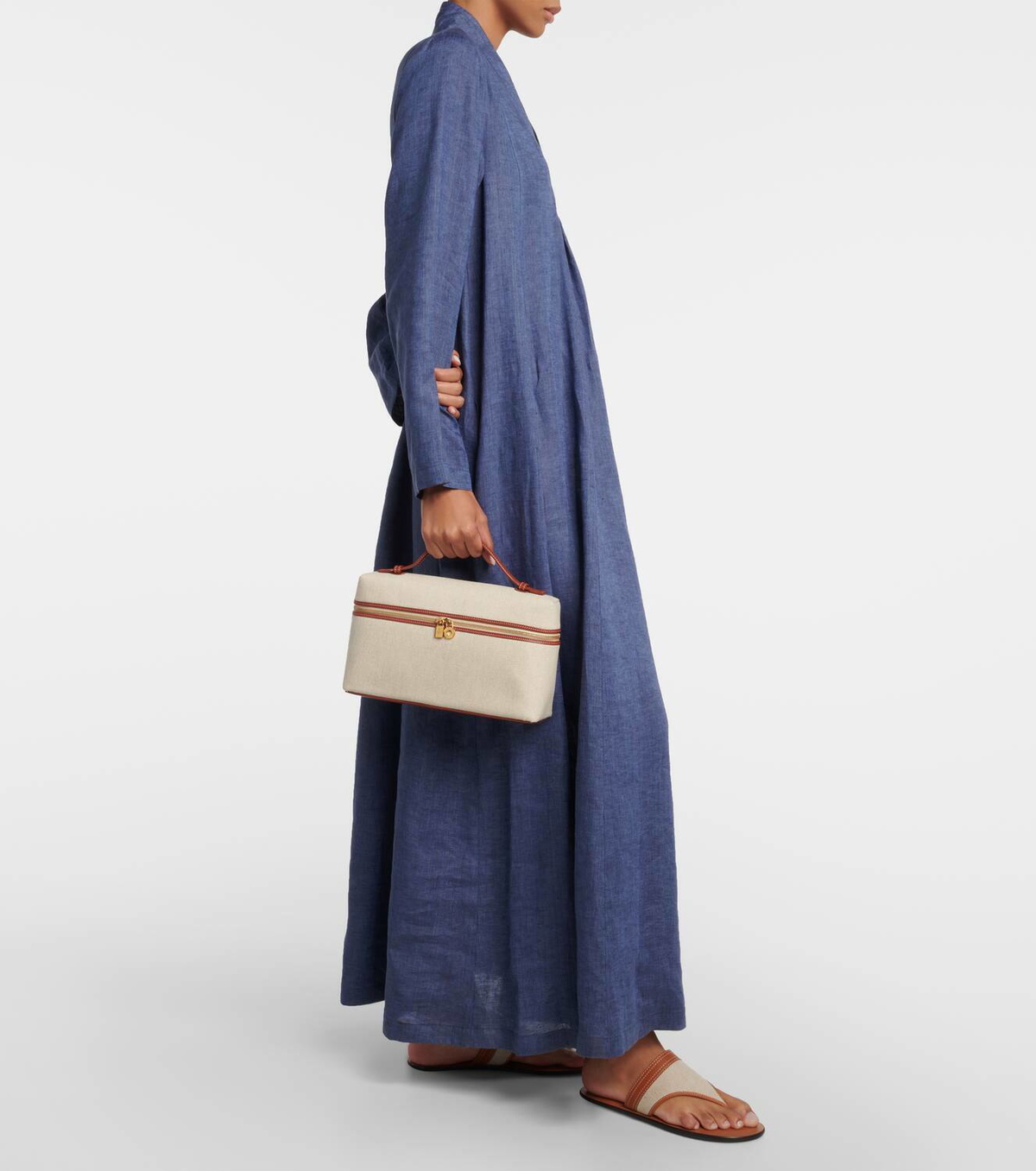 Loro Piana Extra Pocket Medium canvas tote bag Loro Piana