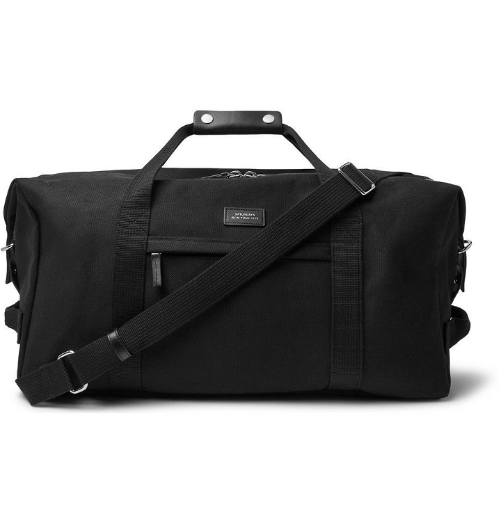 Photo: Saturdays NYC - Norfolk Leather-Trimmed Cotton-Canvas Holdall - Black