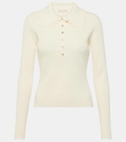 Ulla Johnson Liese ruffled ribbed-knit polo sweater
