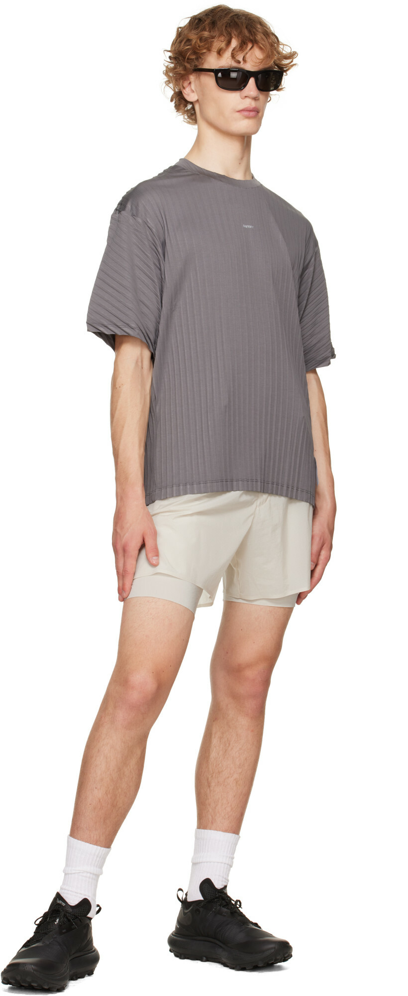 Satisfy Gray AuraLite Pleated Running T‑shirt