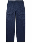 Givenchy - Straight-Leg Cotton-Twill Jacquard Cargo Trousers - Blue