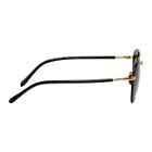Linda Farrow Luxe Black and Gold Brodie C1 Sunglasses