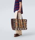 Valentino Garavani Nellcôte Large embroidered suede tote bag