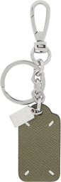 Maison Margiela Silver & Khaki Double Tag Small Keychain