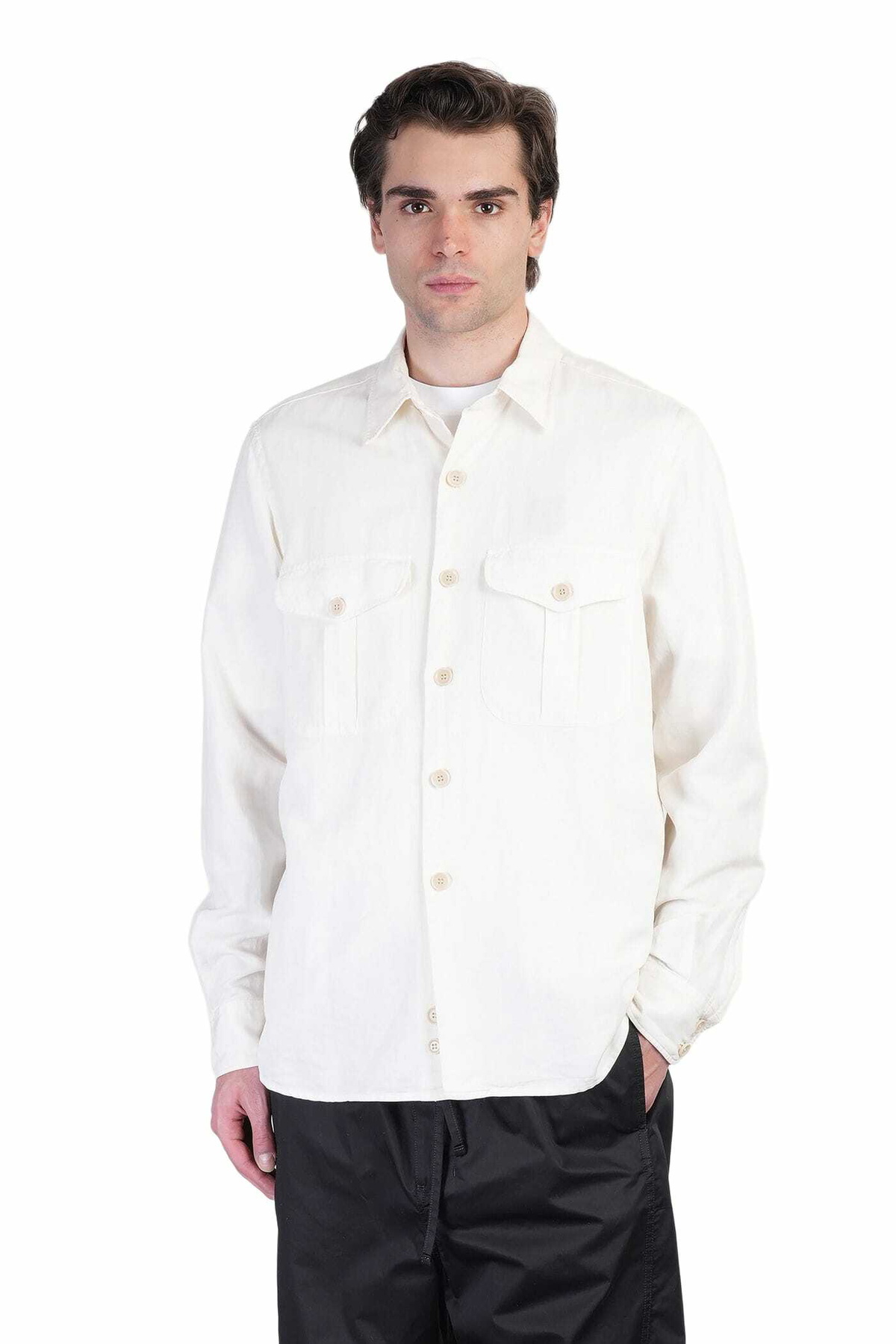 Aspesi Glenn Shirt In Beige Linen