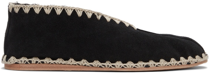 Photo: Bode Black Shearling Greco Slippers