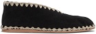 Bode Black Shearling Greco Slippers