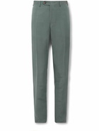 Canali - Straight-Leg Linen and Silk-Blend Trousers - Green