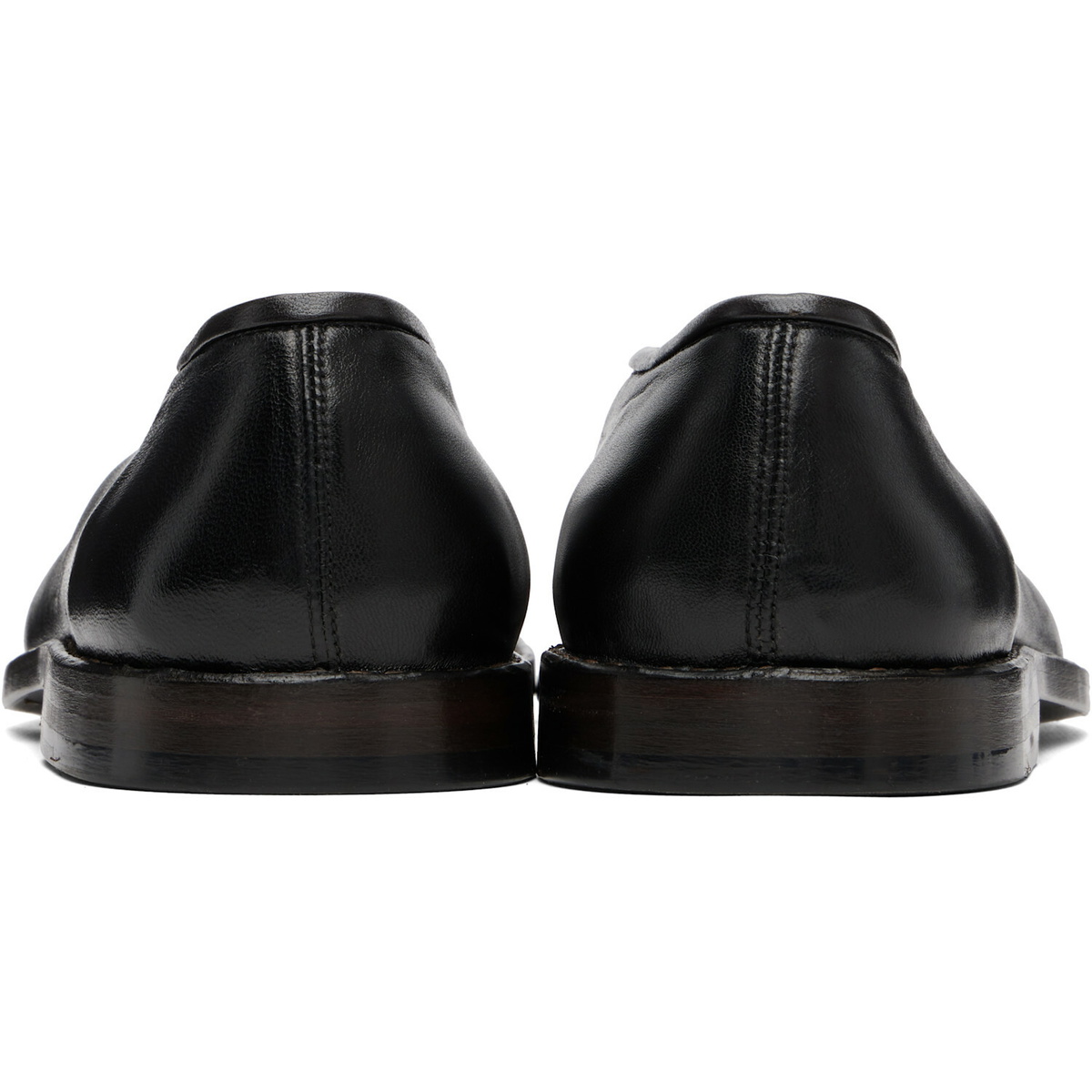 LEMAIRE Black Flat Piped Slippers