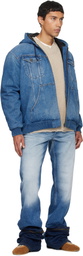 EGONlab Blue Hooded Denim Jacket