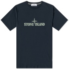Stone Island Men's Stitches Logo Sleeve T-Shirt in Navy