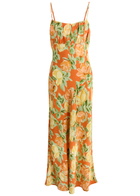 Kitri Velma Floral-print Maxi Dress Orange