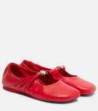 Loewe Pebble Soft leather Mary Jane flats