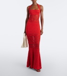 Retrofête Peggie crochet cotton-blend maxi dress
