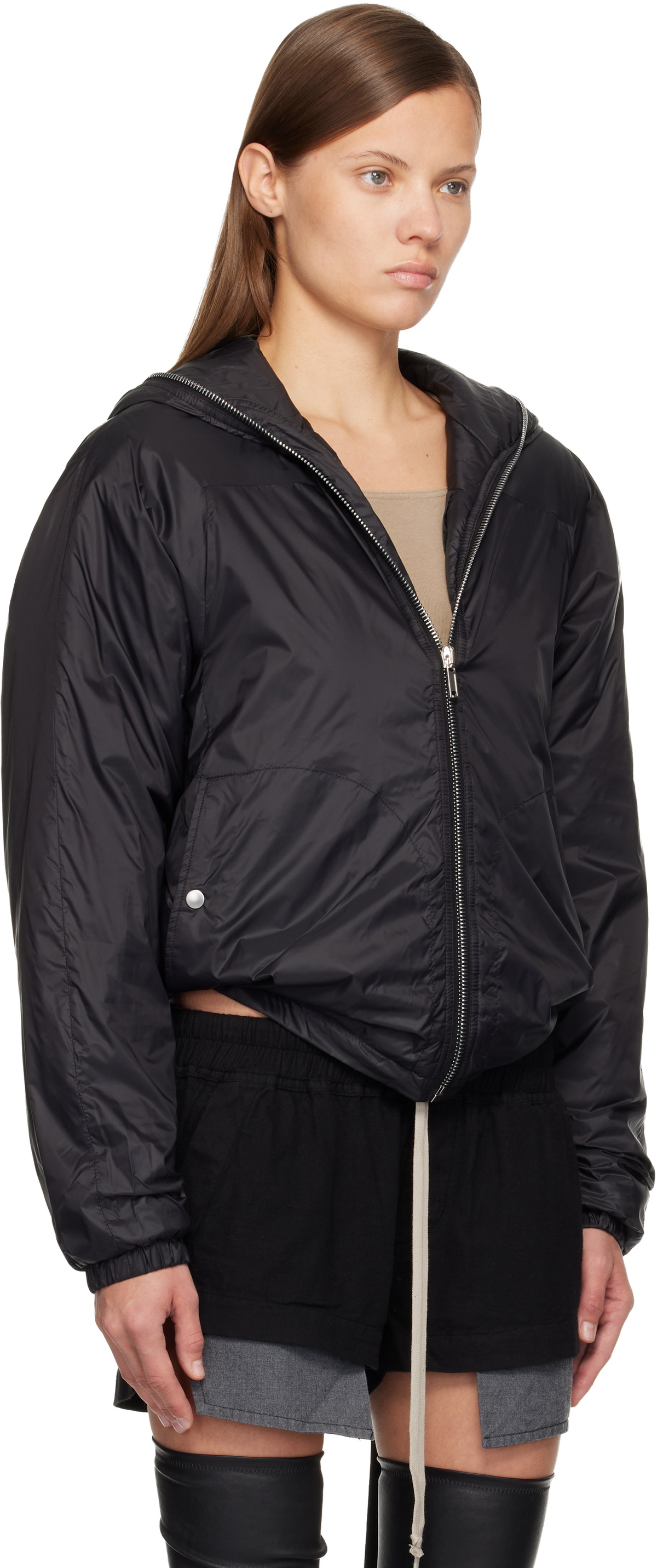 Rick Owens DRKSHDW Black Concordians Sealed Windbreaker Jacket