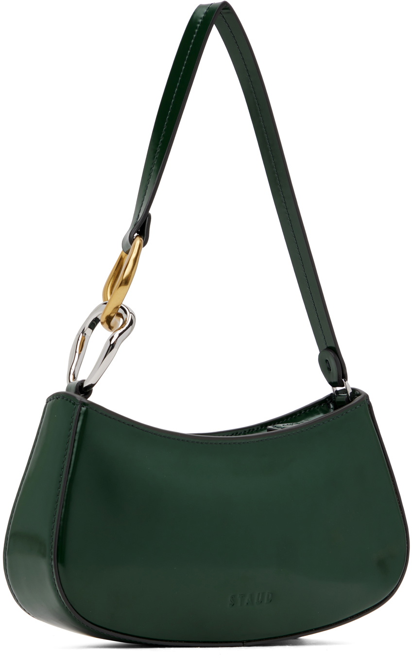 STAUD, Mini Shirley Leather Bag for Female in Pine Polished