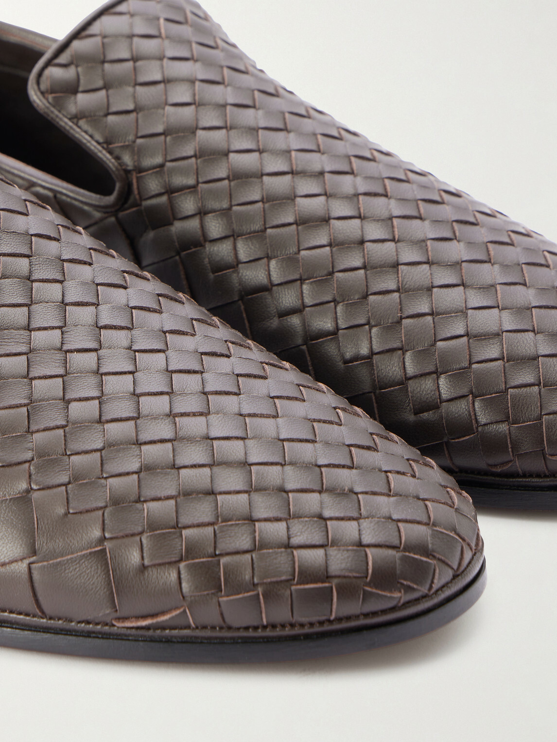 Bottega Veneta - Sunday Intrecciato Leather Slippers - Brown