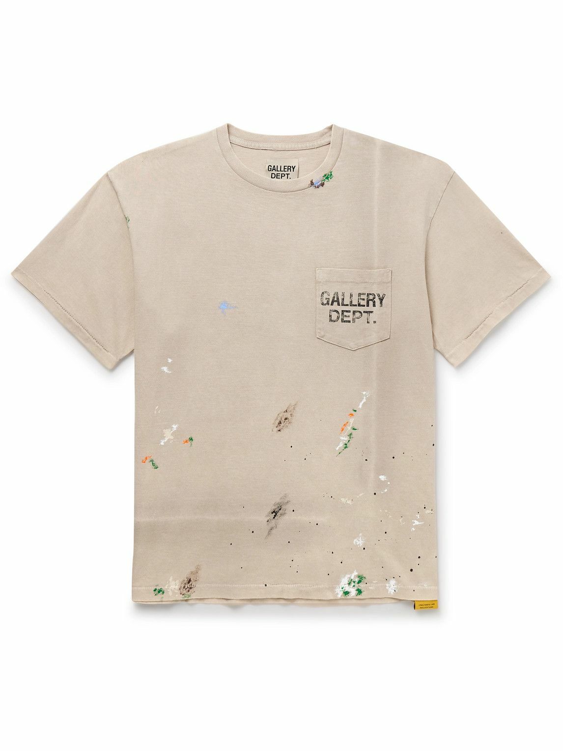 Gallery Dept. - Logo-Print Paint-Splattered Cotton-Jersey T-Shirt - Neutrals