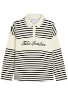 Tala Rugby Striped Cotton-blend Polo Jumper Ivory
