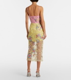 Là Fuori Embellished floral cocktail dress