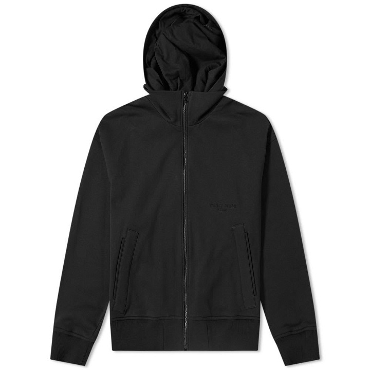 Photo: Wooyoungmi Embroidered Logo Hooded Jacket Black