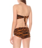 Norma Kamali Johnny D tiger-print bandeau bikini top