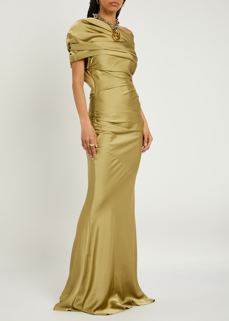 Entire Studios Viridia Satin Maxi Dress Ecru