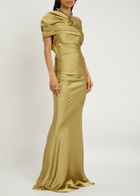 Entire Studios Viridia Satin Maxi Dress Ecru