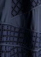 3.1 Phillip Lim Eyelet-embroidered Cotton-poplin Midi Skirt Navy