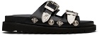Toga Pulla Black Double Buckle Charms Sandals