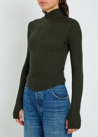Victoria Beckham Ribbed Merino Wool top Green