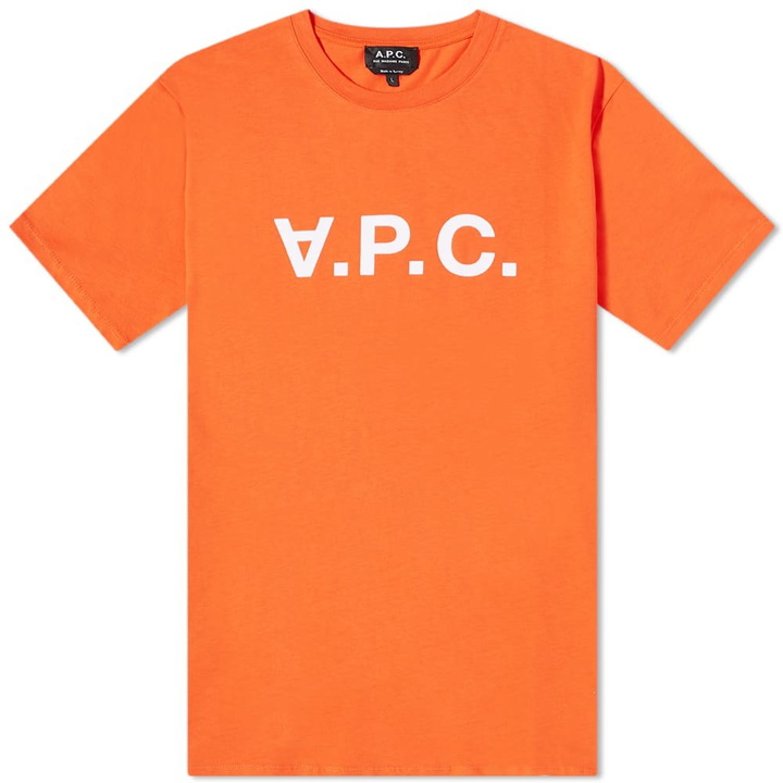 Photo: A.P.C. Men's VPC Logo T-Shirt in Vermilion Red/White