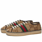 Gucci Men's Rhyton Sneakers in Camel Ebony/Cocoa