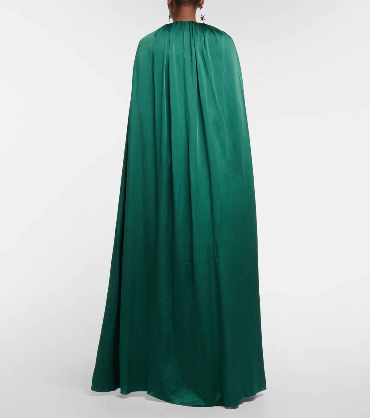 Safiyaa Irene cape-detail satin gown Safiyaa