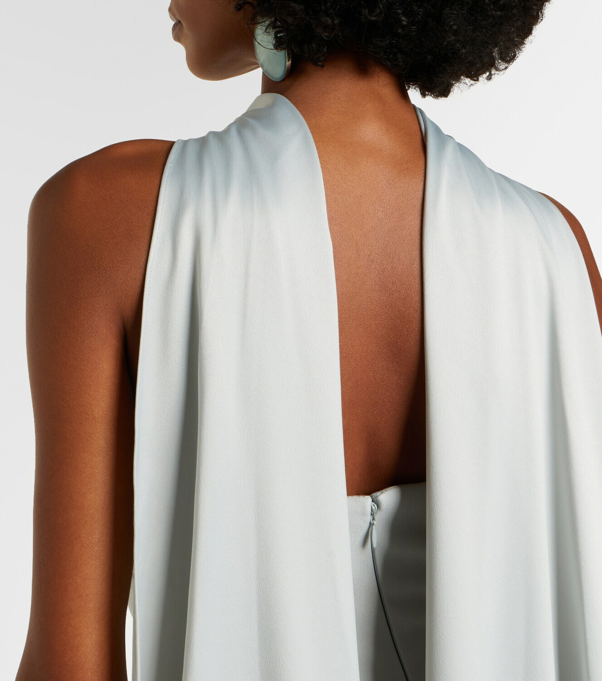 Solace London Cece halterneck crêpe and satin gown