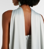 Solace London Cece halterneck crêpe and satin gown