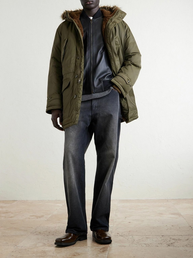 Photo: RRL - Plush-Trimmed Padded Shell Hooded Parka - Green