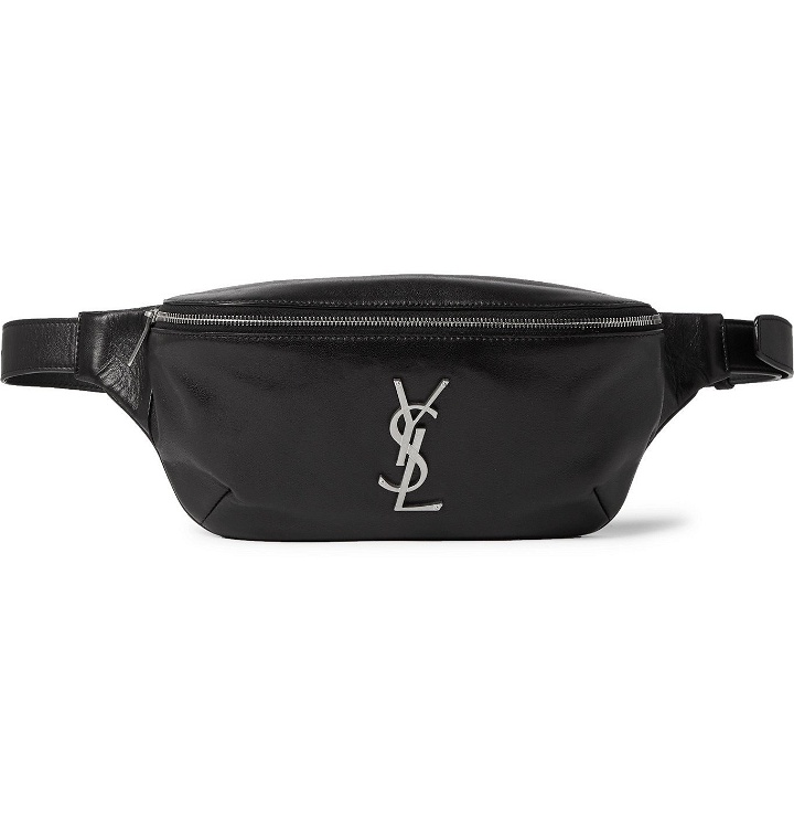 Photo: SAINT LAURENT - Logo-Appliquéd Leather Belt Bag - Black
