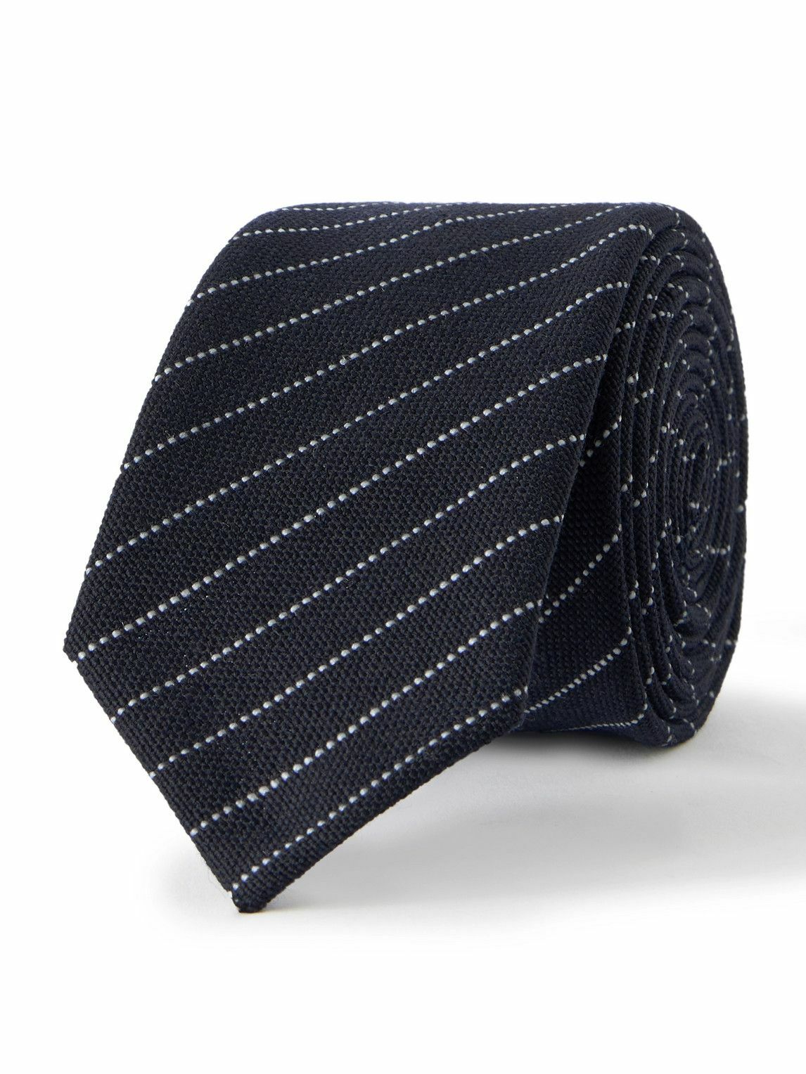 Thom Browne - 5.5cm Pinstriped Basketweave Virgin Wool-Blend Tie