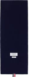 Thom Browne Navy Cashmere Rib 4-Bar Scarf