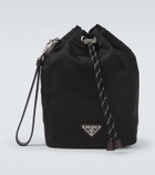 Prada Prada Speedrock Re-Nylon leather-trimmed pouch