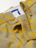 Burberry - Wide-Leg Checked Virgin Wool-Twill Trousers - Yellow