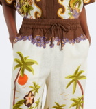 Alémais Island Cove printed linen wide-leg pants